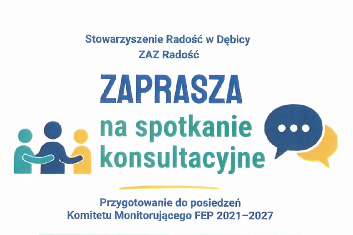 Spotkania konsultacyjne dla NGO organizowane przez Stowarzyszenie „Radość”