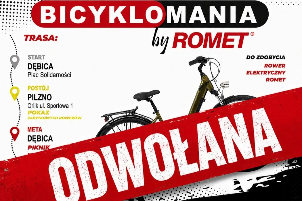Odwołanie Bicyklomanii 2026 z powodu prognozowanych warunków pogodowych
